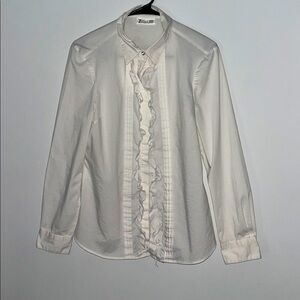 7th Avenue Women's White Ruffled Blouse
